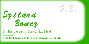szilard boncz business card